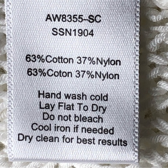 ATM Revolve Diagonal Stitch White Knit Pullover Large - Picture 9 of 11